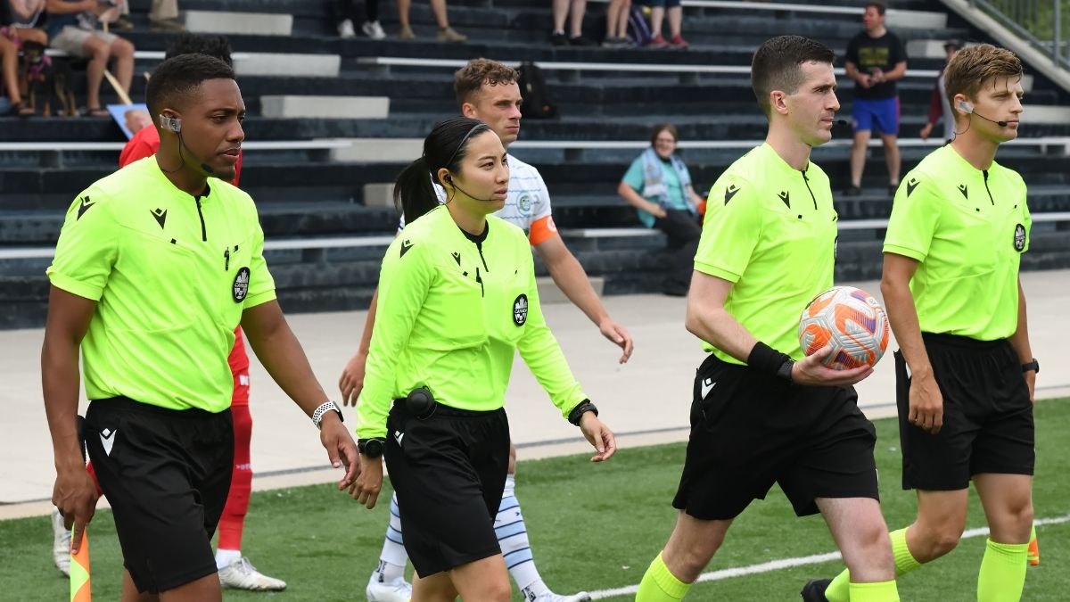 Match officials walking out