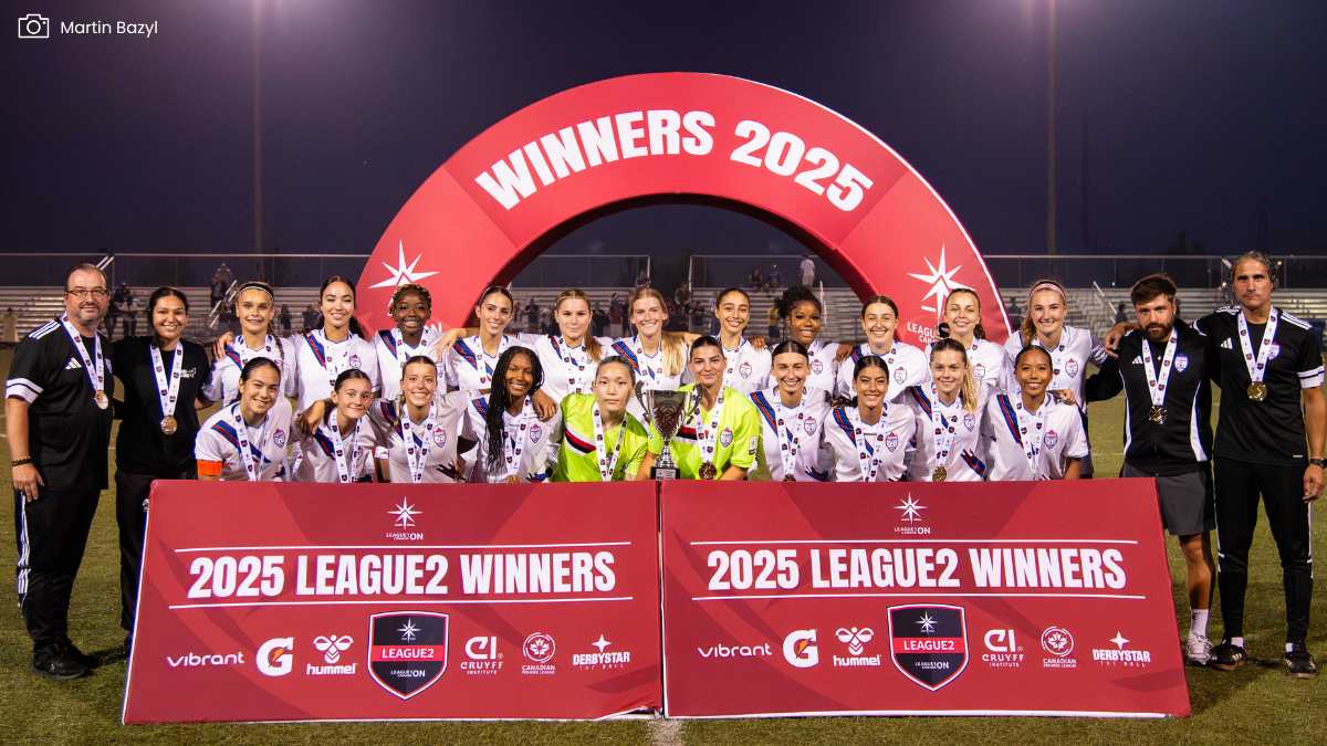 Woodbridge with women's league2 trophy